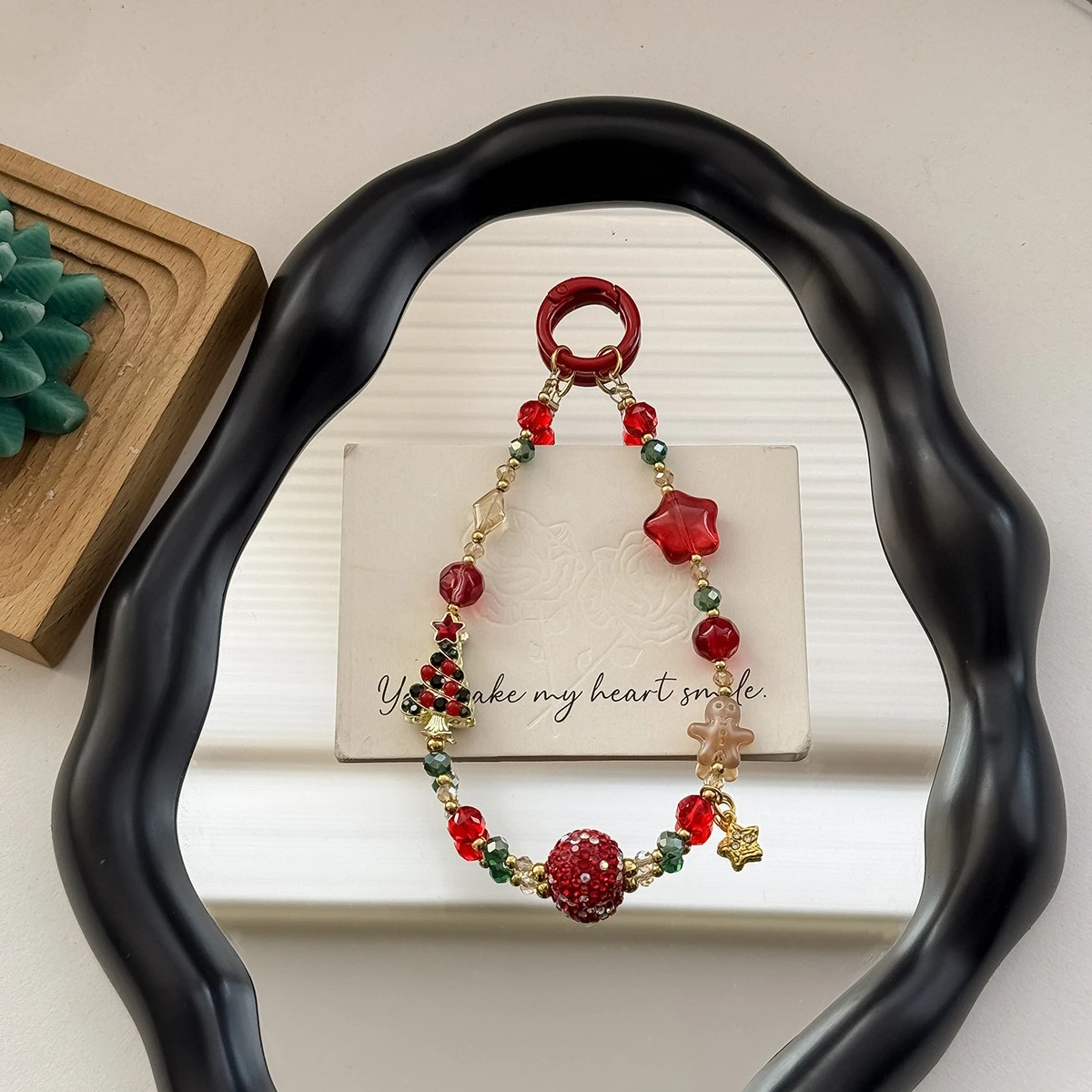 الفاخرة عيد الميلاد سبيكة كريستال ستار الخرز حقيبة قلادة الزنجبيل رجل هدية شجرة عيد الميلاد الهاتف المحمول المفاتيح كريستال الحبل