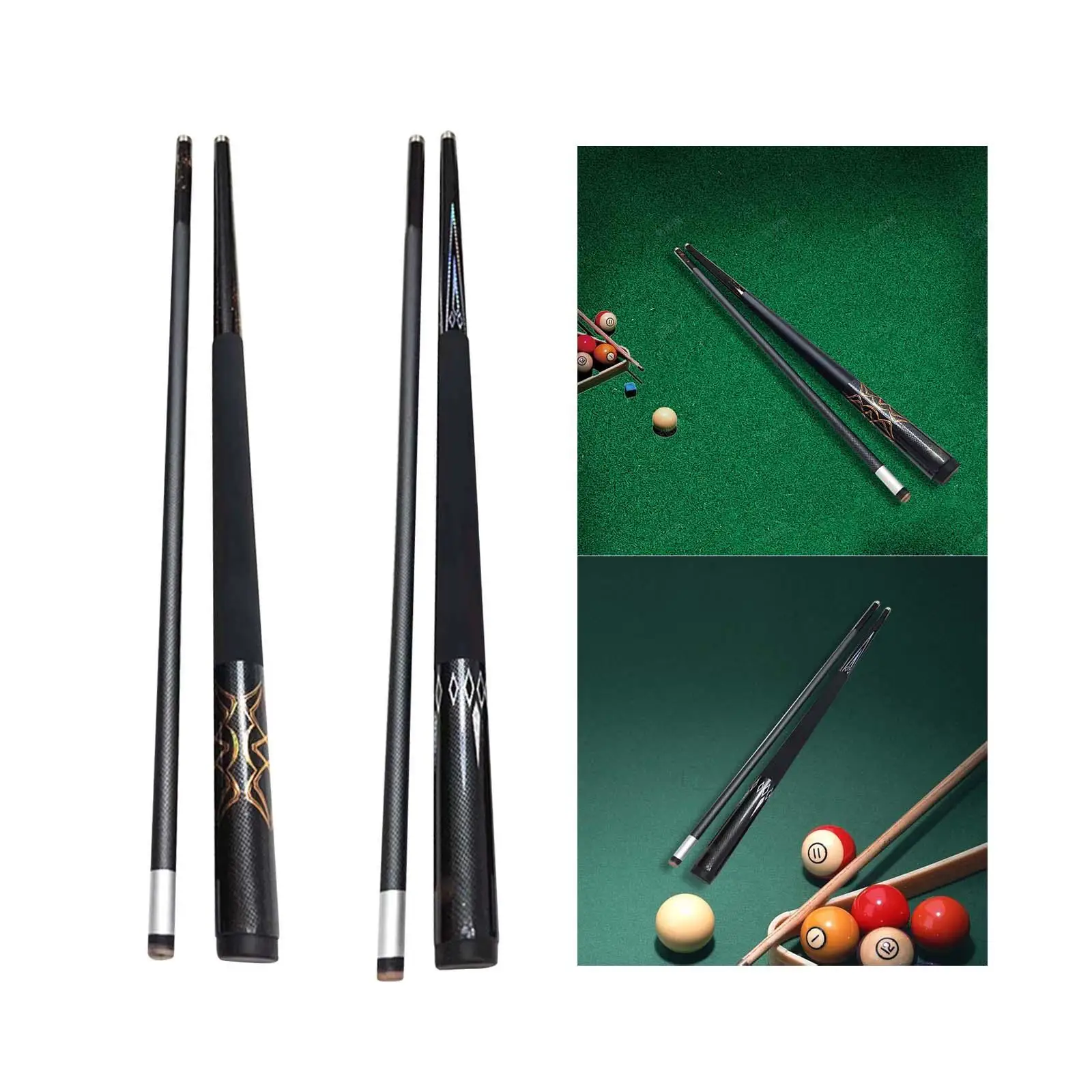

Pool Cue 58 Inch Professional Wooden Carbon Fiber Billiard Stick with 13mm Tip for Adult Game Room Equipment
