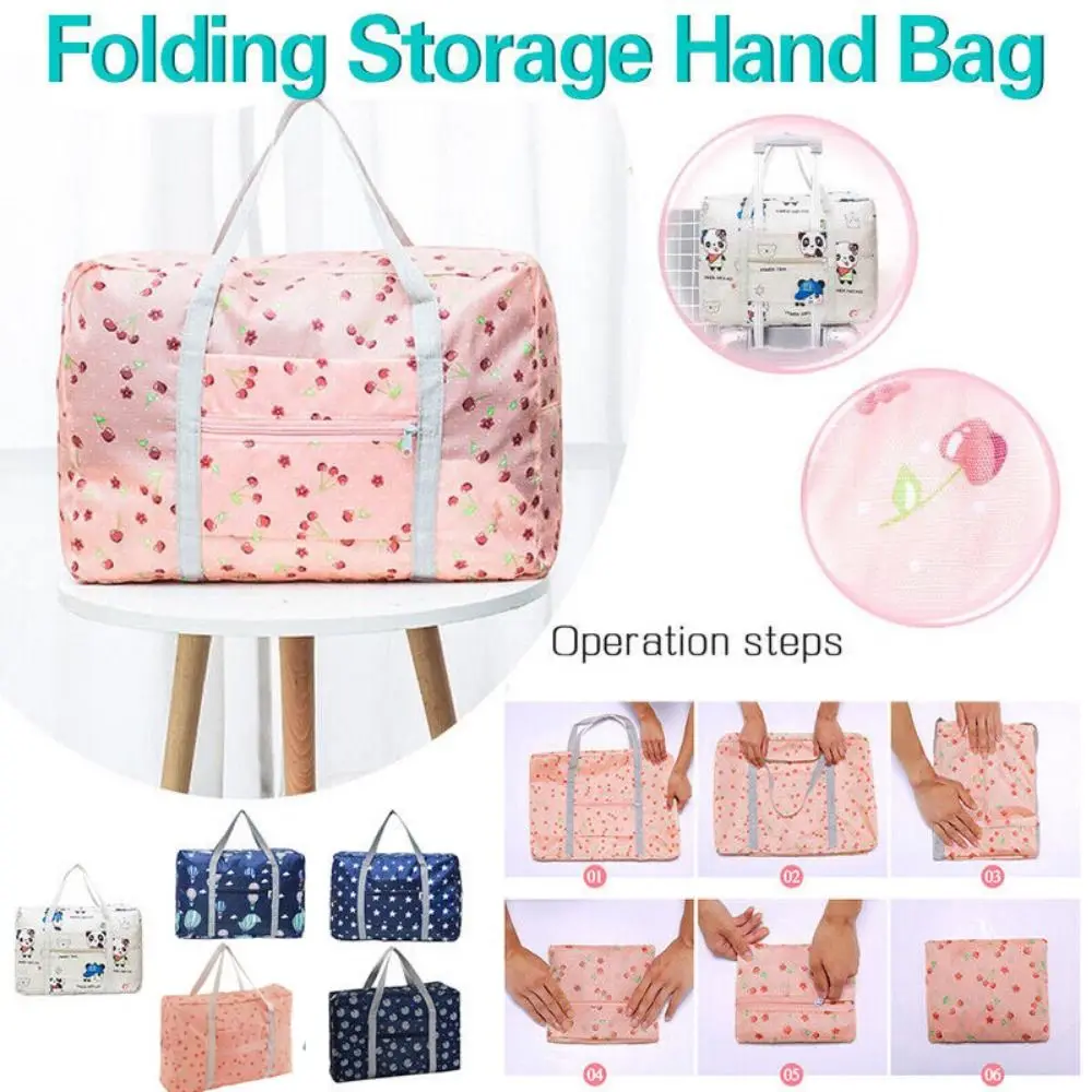 حقيبة يد نسائية من قماش أكسفورد، حقيبة حمل قابلة للطي، حقيبة سفر، منظم ملابس، حقيبة أمتعة