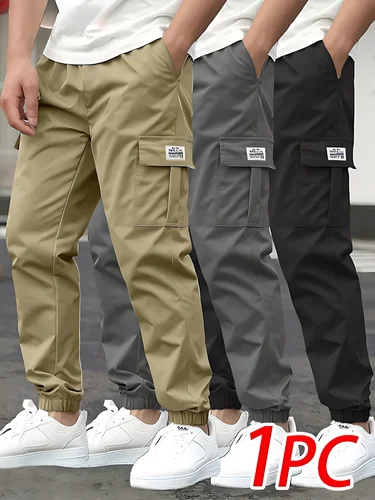 Pantalones Cargo para hombre, pantalones de chándal para exteriores, pantalones largos agrupados, pantalones informales de otoño con múltiples bolsillos, ropa de trabajo duradera, pantalones para hombre
