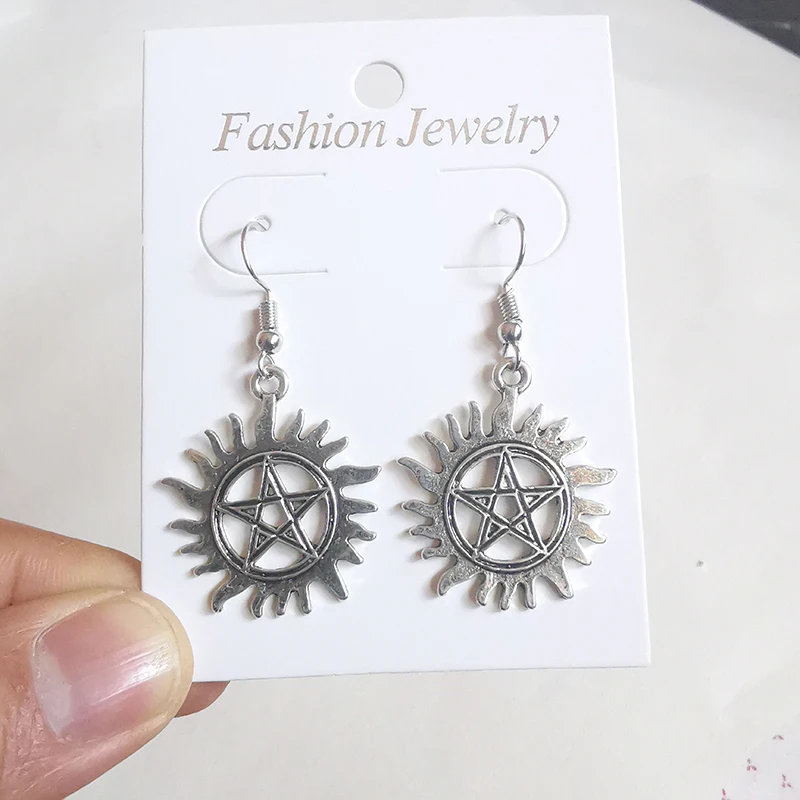 Vintage Star Pentagram Drop Dangle Earrings for Women Gift Supernatural Statement Jewelry Goth Punk Wicca Witchcraft Witpressure