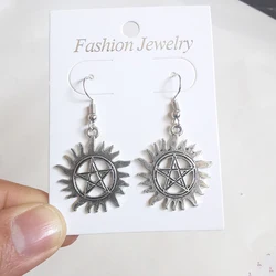 Vintage Star Pentagram Drop Dangle Earrings for Women Gift Supernatural Statement Jewelry Goth Punk Wicca Witchcraft Witpressure