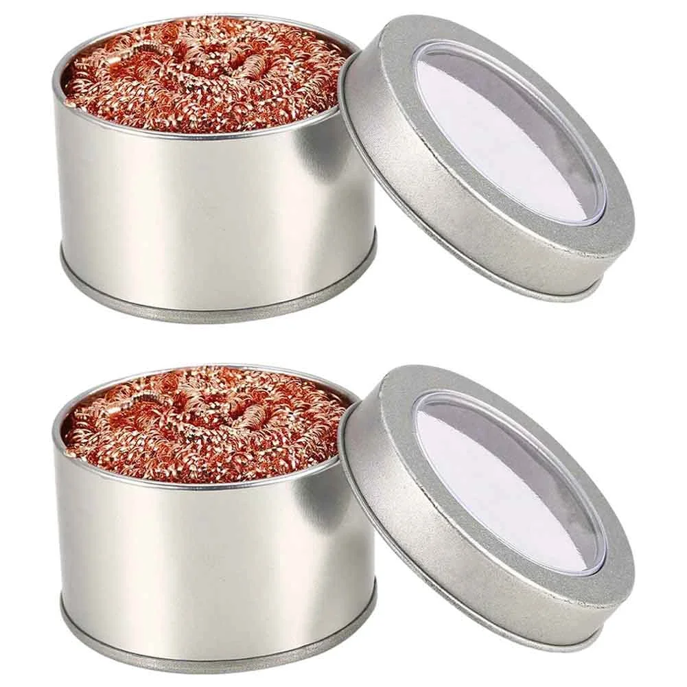 Zestaw 2 szt. metalowych drutów z podstawką do spawania, odspawania, lutowania, czyszczenia końcówek lutowniczych, filtra z siatki stalowej z kulką do czyszczenia spawów.