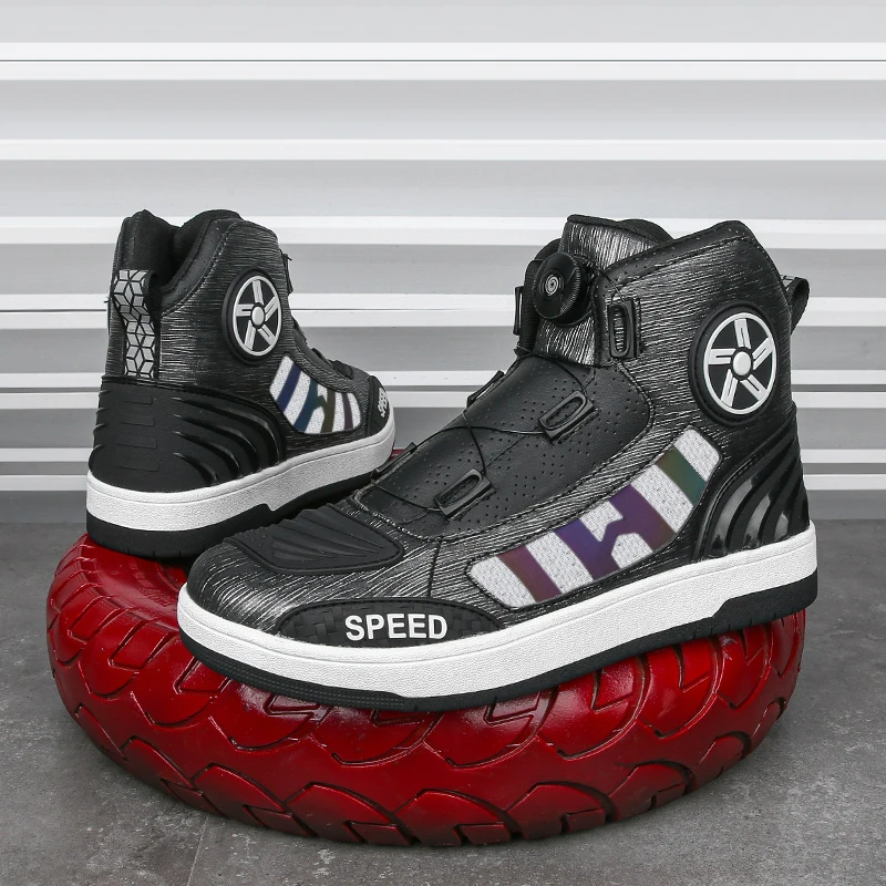 

Summer Breathable Motorcycle Boots Men Motorbike Sneaker Microfiber Leather Adventure Touring Boots Motorcyclist Shoes Anti-slip