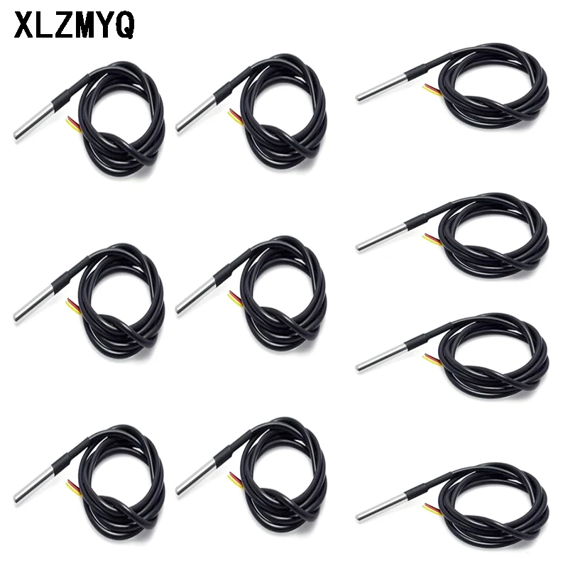 10pcs DS1820 Temperature Sensor Waterproof DS18b20 Temperature Probe 1M 2M 3M 5M Temperature Sensor 18B20 For Arduino DIY Sensor