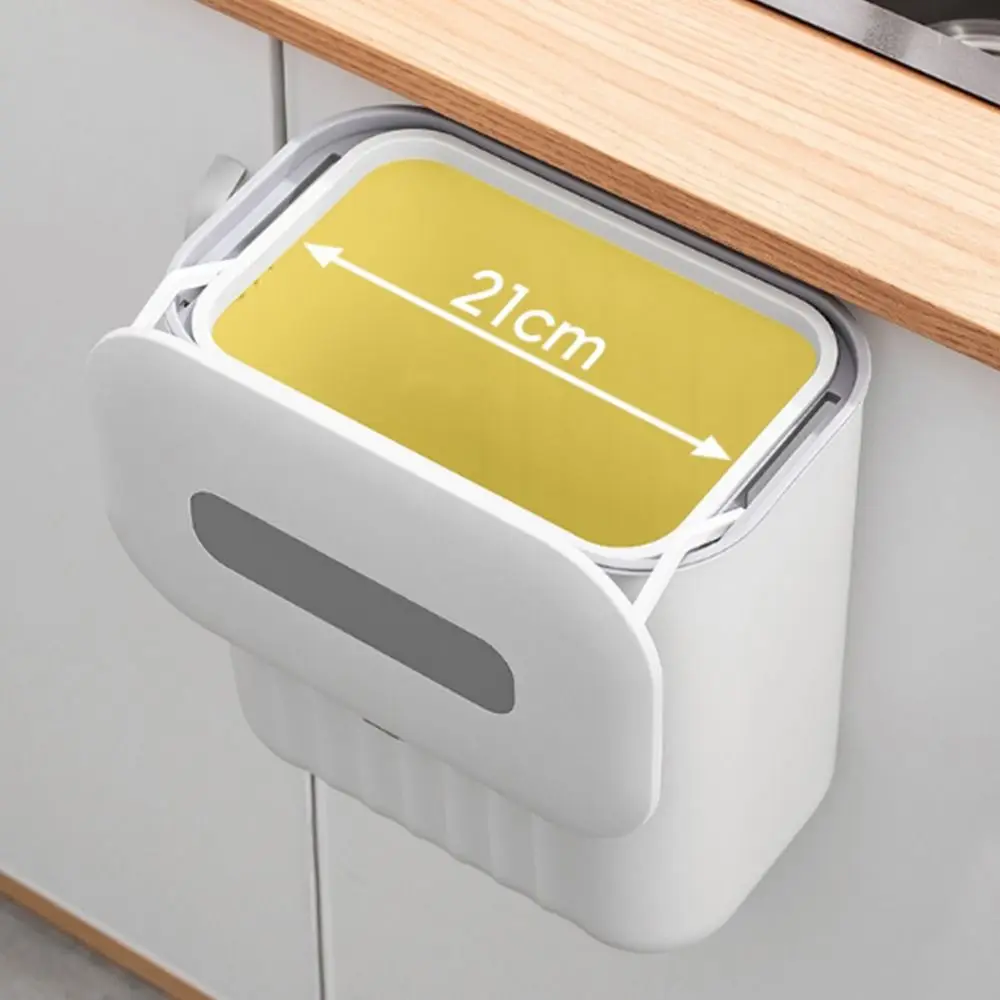 

Compact 7/11L Wall-Mounted Trash Bin No-Hole PP Wall Hanging Rubbish Bin Waterproof Durable Bathroom Trash Can Waste Basket