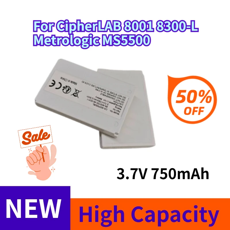 

3.7V 750mAh Battery for CipherLAB 8001 8300-L Metrologic MS5500