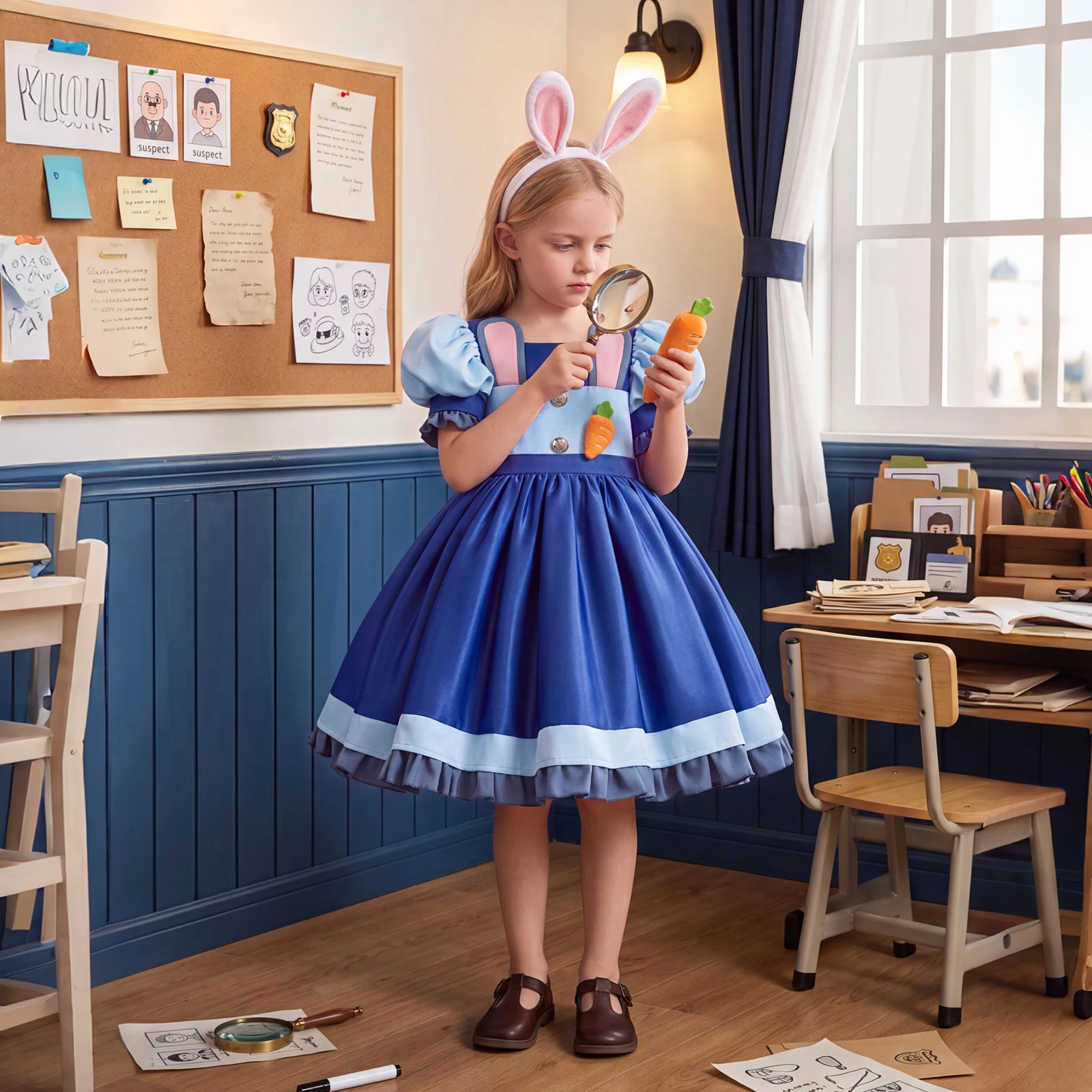 Girls' Dress Birthday Party Dress Children's Halloween Bunny Costume Fairy Tale Princess Dress School Festival Dance Performance Costume