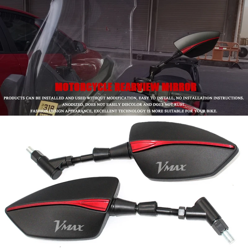 

VMAX For V-MAX V MAX 1200 1700 Motorcycle Rearview Mirror Scooter E-Bike Rearview Mirrors Back Side Mirror 8mm 10mm