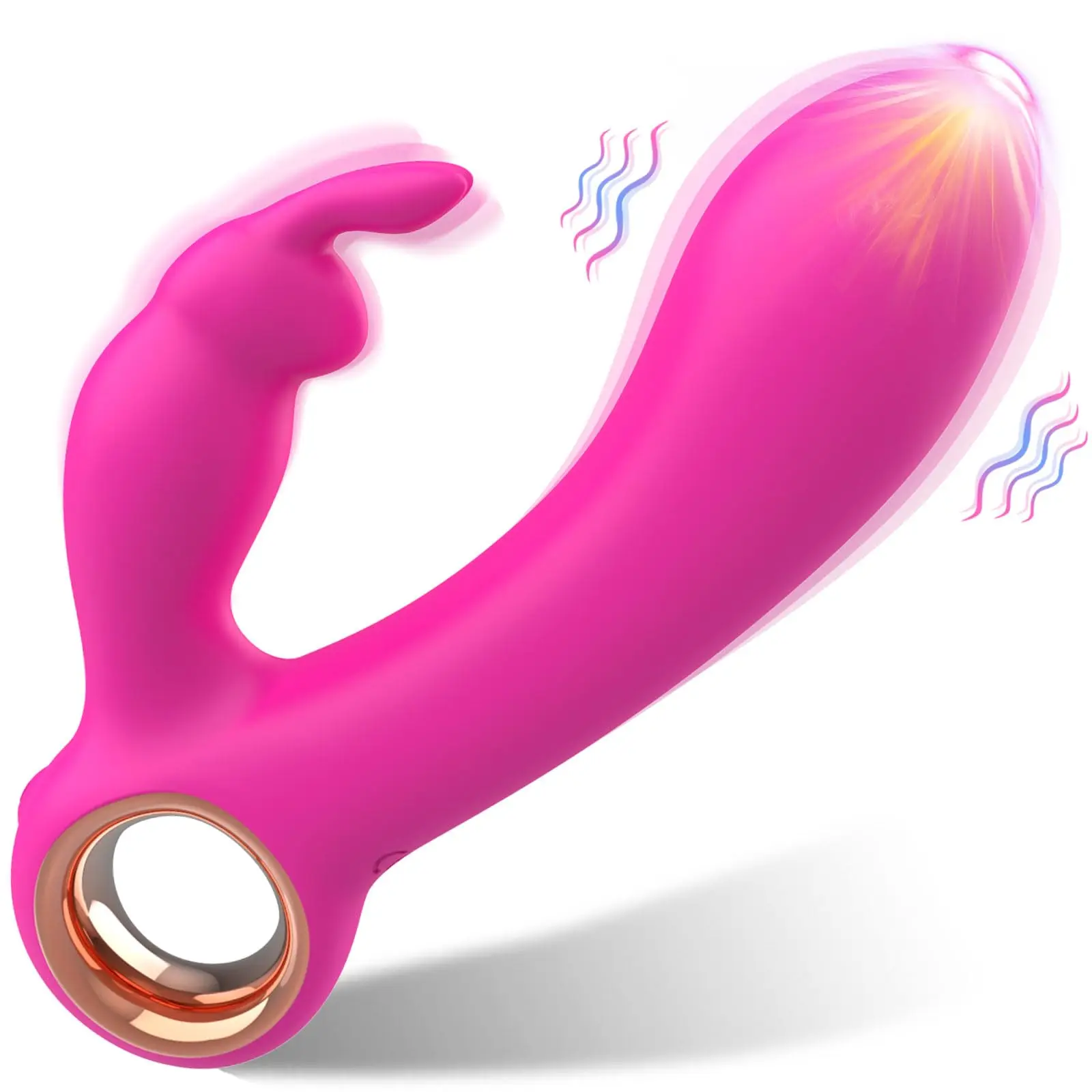 

Adult Sex Toy Rose Dildos Vibrator-Female G-Spot Rabbit Vibrator with 10 Modes Clitoral Nipple Stimulator Vibrating Spear Massa