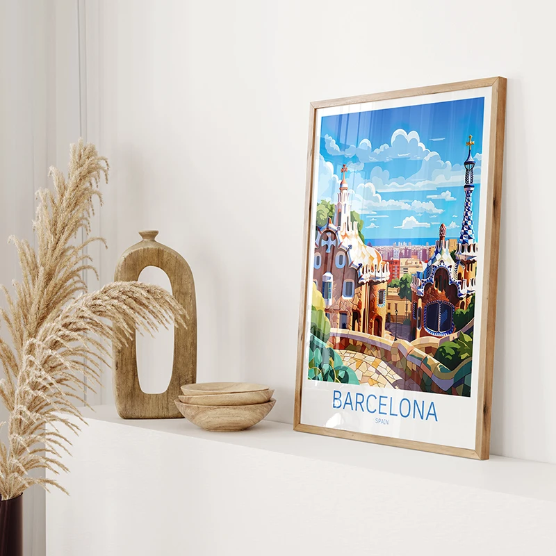 Spain Travel Poster Paris Gran Canaria Barcelona Madrid Granada Landscape Canvas Print Painting Wall Art Picture Room Home Decor