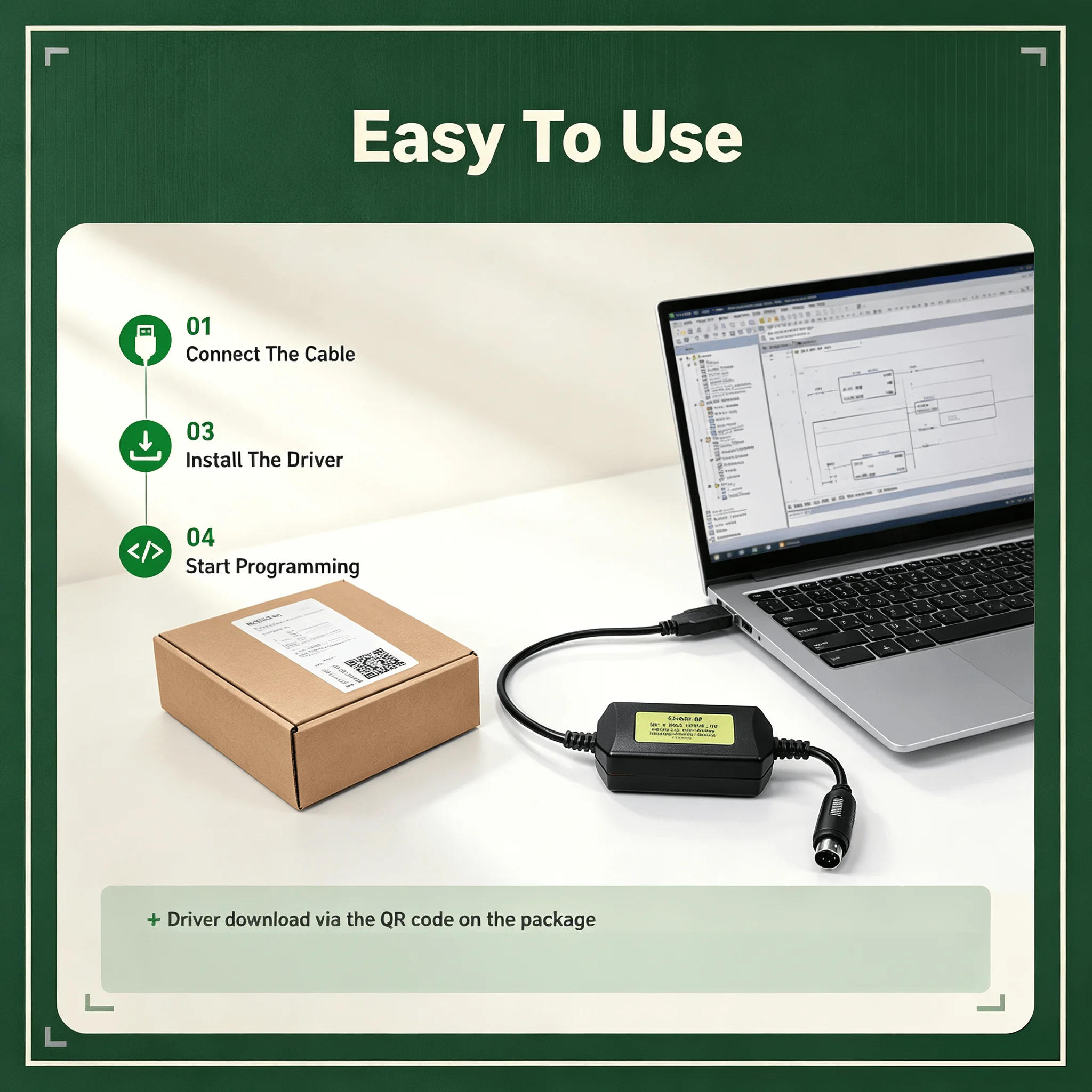Industrial PLC Wire FX-USB-AW 3M USB 5V Enhanced Stable Data Transfer Programming Cable For Mitsubishi FX3 Series