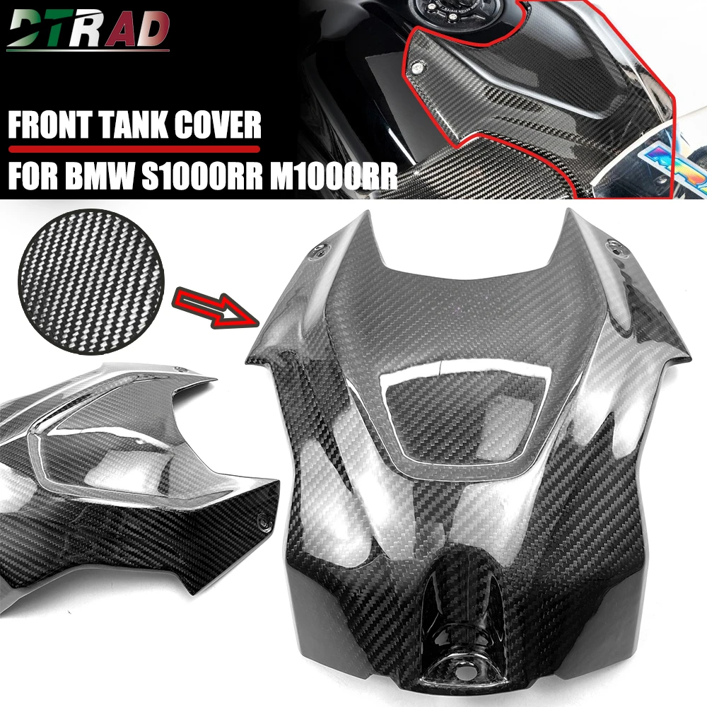 With M Logo Motorcycle Carbon Fiber Front Fuel Tank Cover Protectors For BMW S1000RR 2019-2023 S1000R M1000R M1000RR Accessories