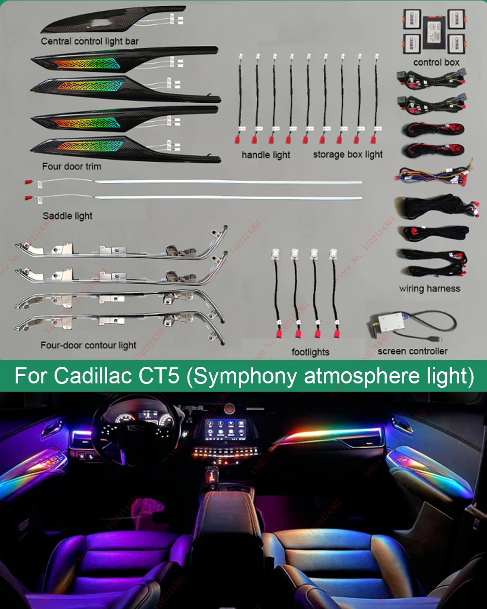 Car Ambient Light for Cadillac ATSL XTS XT4 XT5 XT6 CT4 CT5 CT6 modified CT5 original Symphony atmosphere light