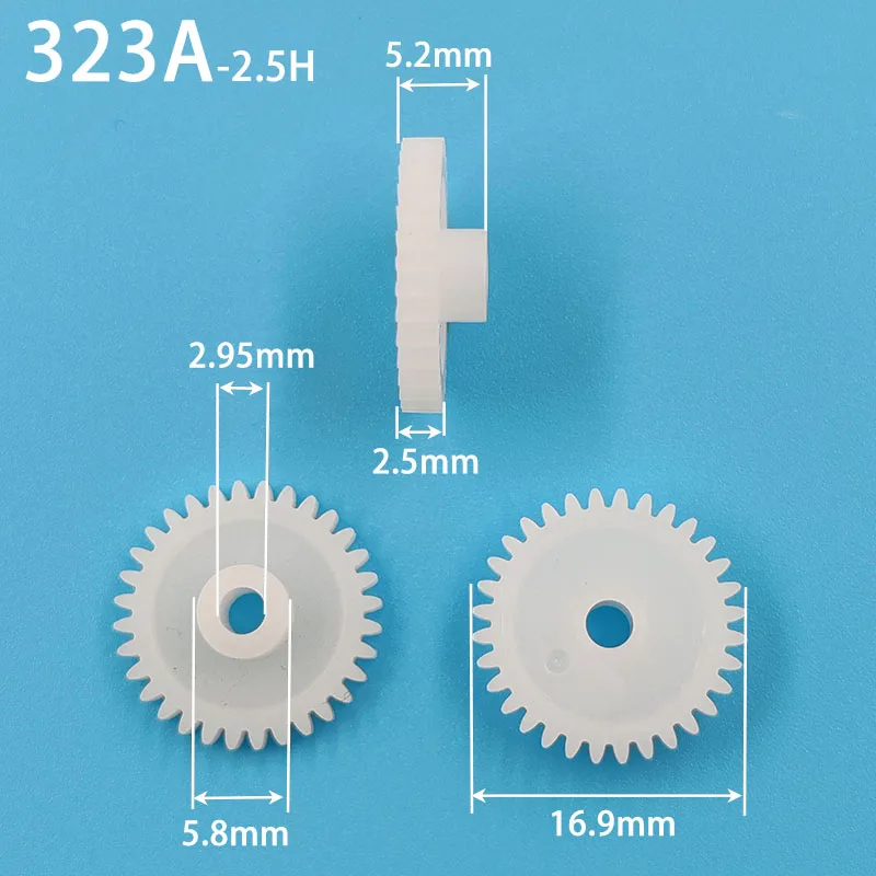 323A 0.5M Gear Thick 2.5mm OD=17mm 2.95mm Hole 32 Teeth Plastic Pinion Motor DIY Model Toy Accessories 32T