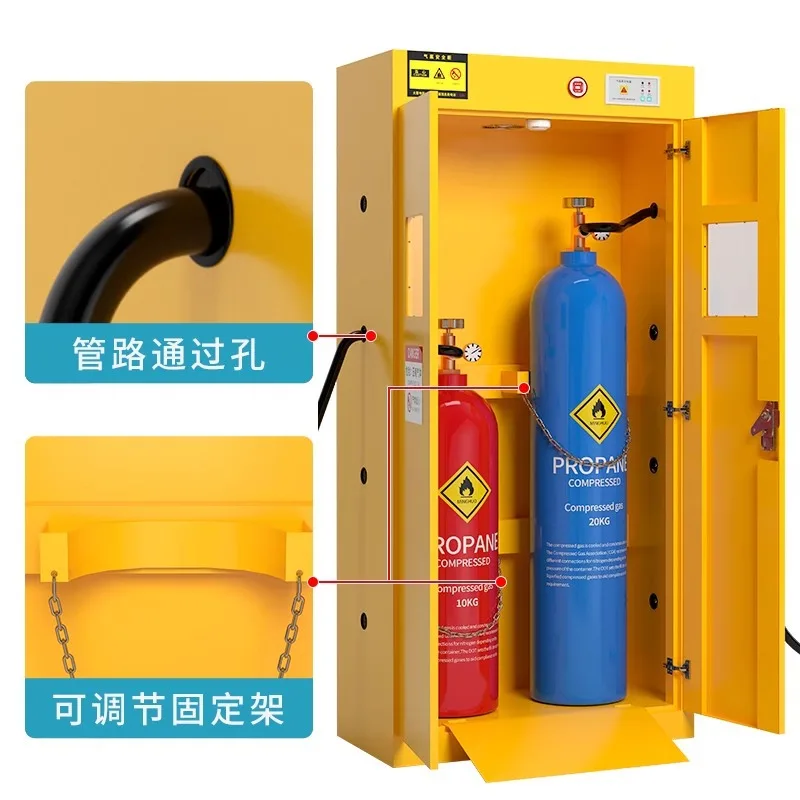 Explosion-proof gas cylinder cabinet Safety cabinet Laboratory gas All-steel double bottle Liquefied gas tank Steel cylinder Ace