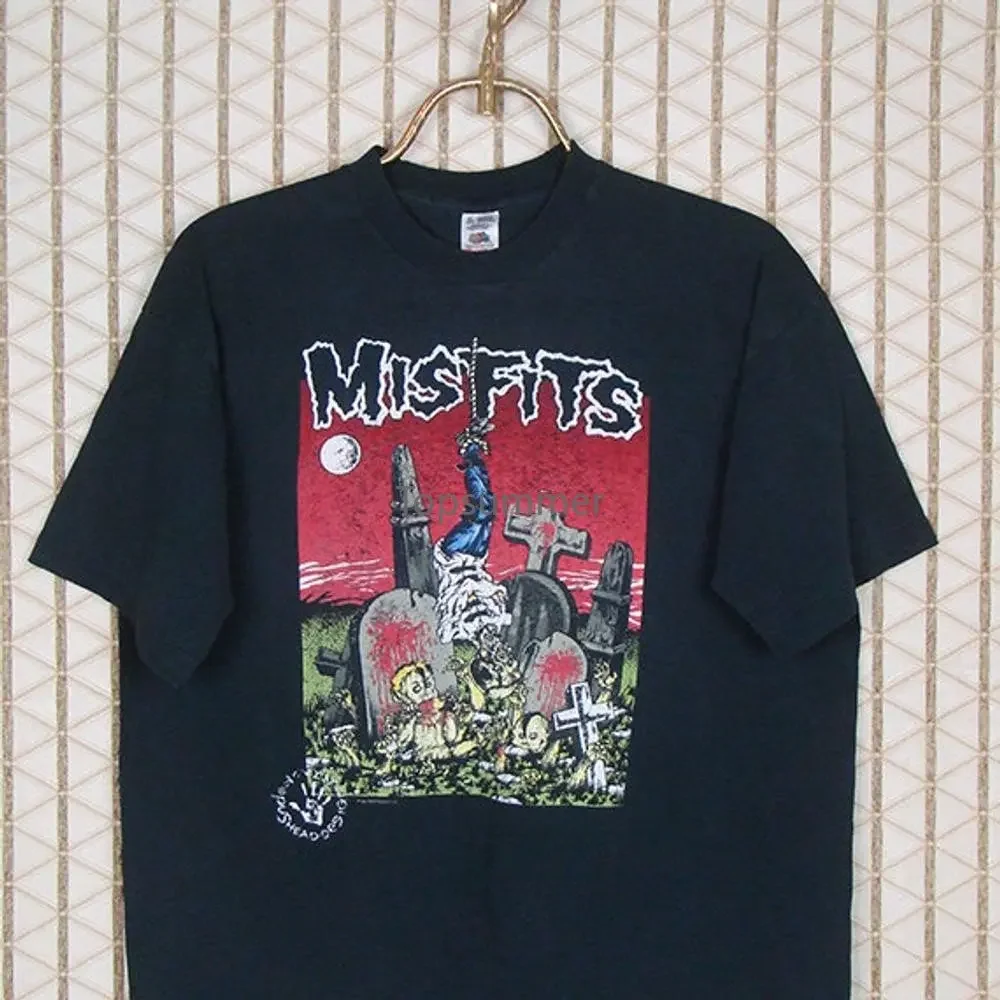 Misfits T Shirt 1995 Vintage Rare Faded Black Tee Pushead Graveyard Feast Samhain Danzig