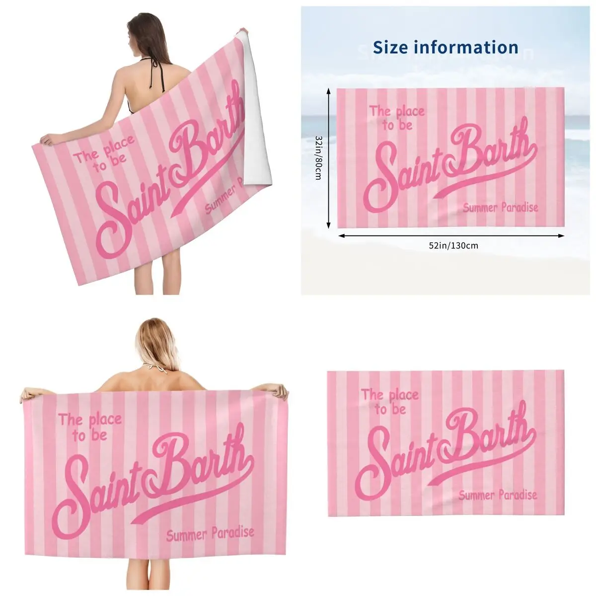 S-Saint-B-Barth Microfiber Absorbent Towel for Adults - Soft, Absorbent, and Lightweight for Travel