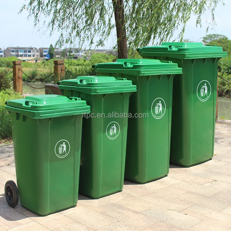 240 Litre Plastic Wheelie Bin Outdoor Garbage Container Trash Can