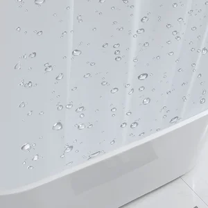 Bức rèm tắm bằng nhựa trắng không thấm nước với móc, lót tắm, phòng tắm màu hồng trong suốt, khuôn nhà sang trọng 10 Bán rèm phòng tắm nhựa chính - №4