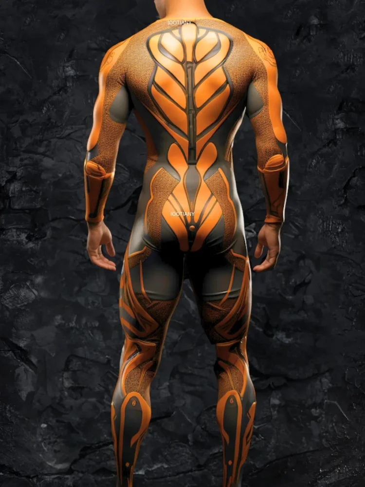IOOTIANY Herren Sexy Stretch-Bodysuit Zentai-Anzug Halloween Karneval Party Krieger Bühnenauftritt Cosplay Kostüm 2026 – Detail 4