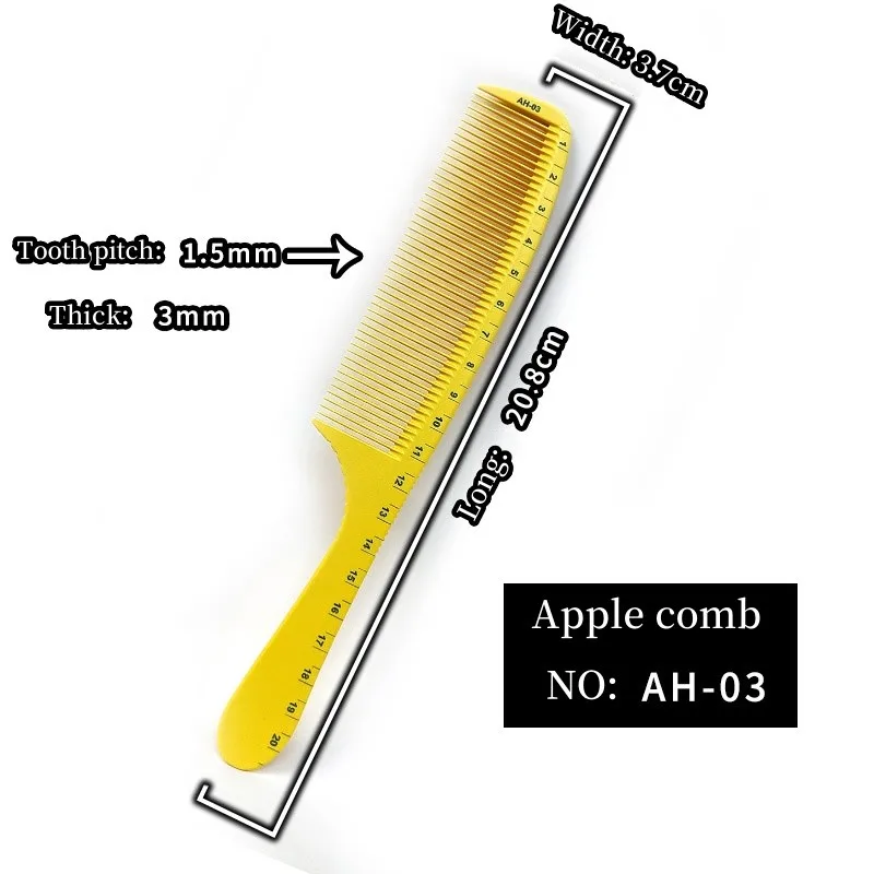 Yellow Set Scale Size Barber Comb Barber Shop Special Cutting Comb Women's Medium Long Hair Trimming Comb Barber's Special Tool