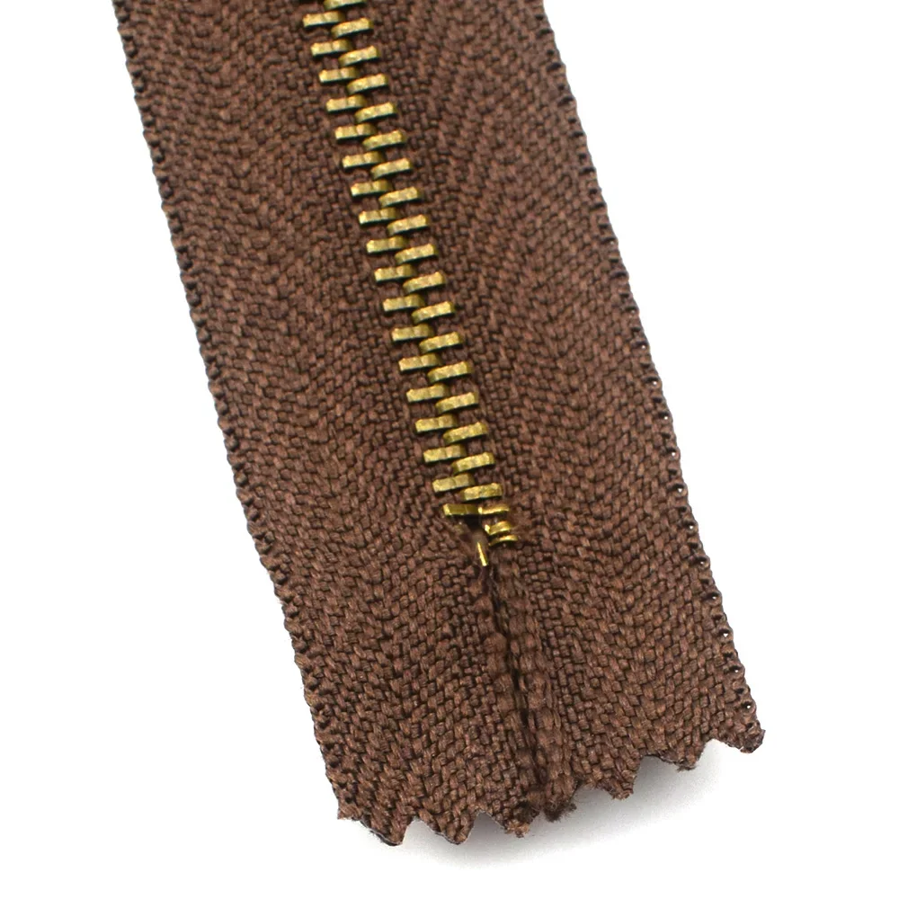 10PCS 20CM 15CM 3# Close-end Zip Bronze Metal Zippers for Bags DIY Sewing Bags Jeans Shoes Clothing Tailor Craft Acessories