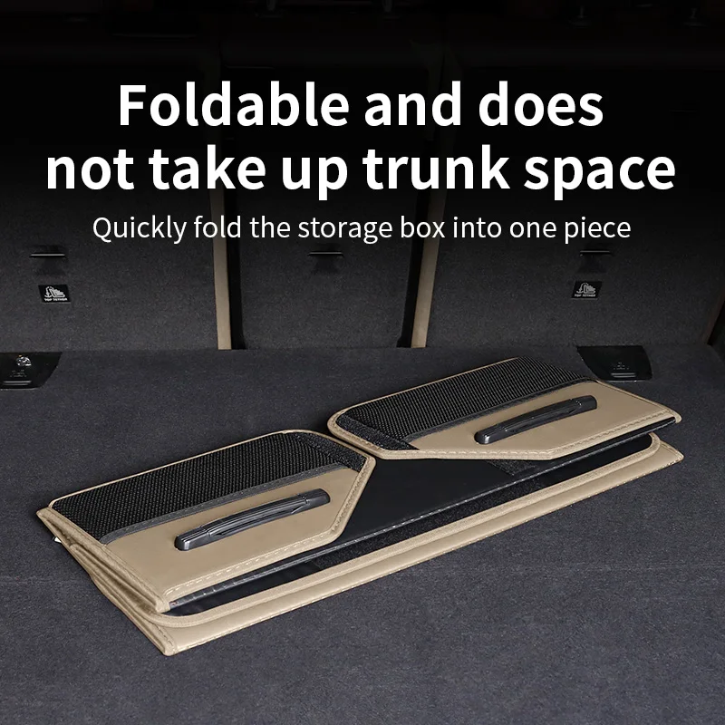 صندوق تخزين سعة كبيرة قابل للطي لسيارة فولكس فاجن جولف 4 5 7 VW ID3 ID4 ID.Buzz Polo Passat B6 منظم صندوق السيارة 1 قطعة جلد PU #3