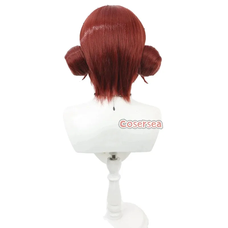 Cosersea Ange Katrina 코스프레 가발 (빵 포함) Virtual YouTuber Ange Katrina 30cm 짧은 빨간색 Cos 가발 합성 머리 내열성