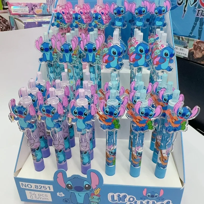 Imagem -03 - Disney-stitch Imprensa Gel Canetas Estudantes Escrevendo Canetas Papelaria de Escritório Canetas Neutras Atacado 54 Pcs