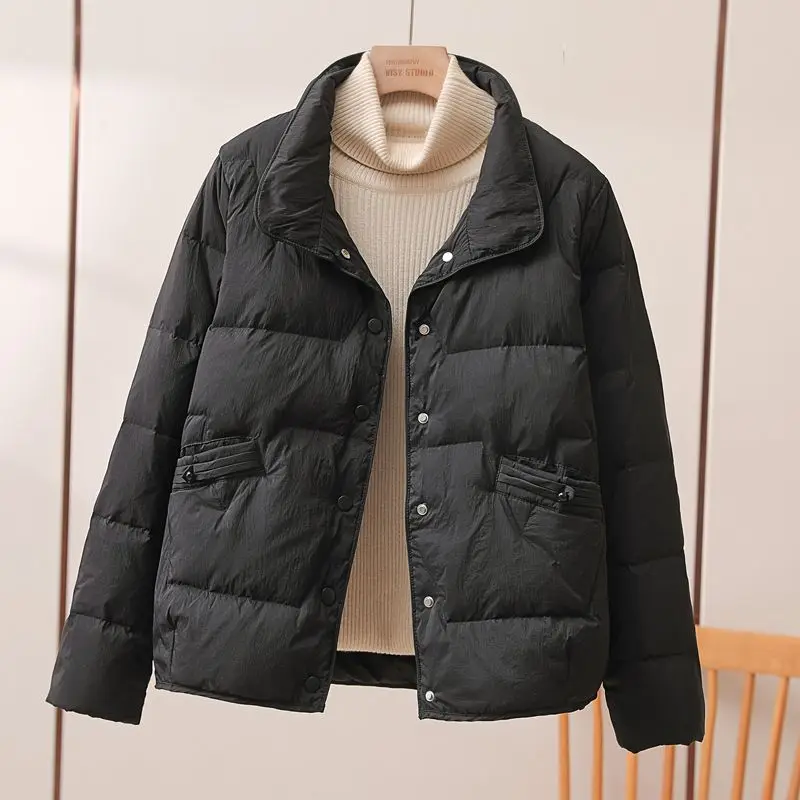 High-end Slim Coat Autumn and Winter Collar Down Cotton-padded Jacket Casual Women Short Fashion