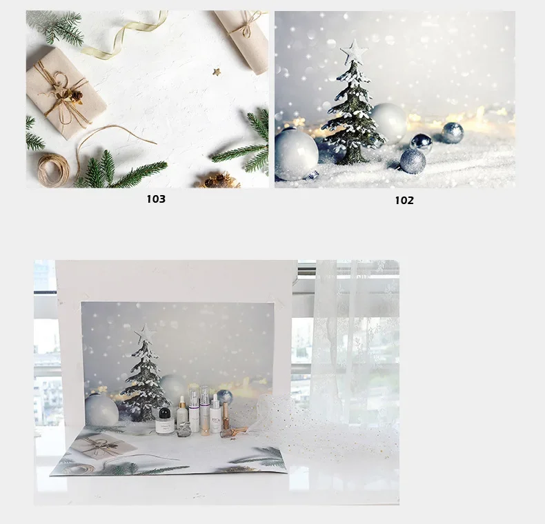 TENWISH 57*42cm Still Life Background Winter Christmas Fest Scene Deli Food Cosmetics Product Promote Themes Shooting Backdrops