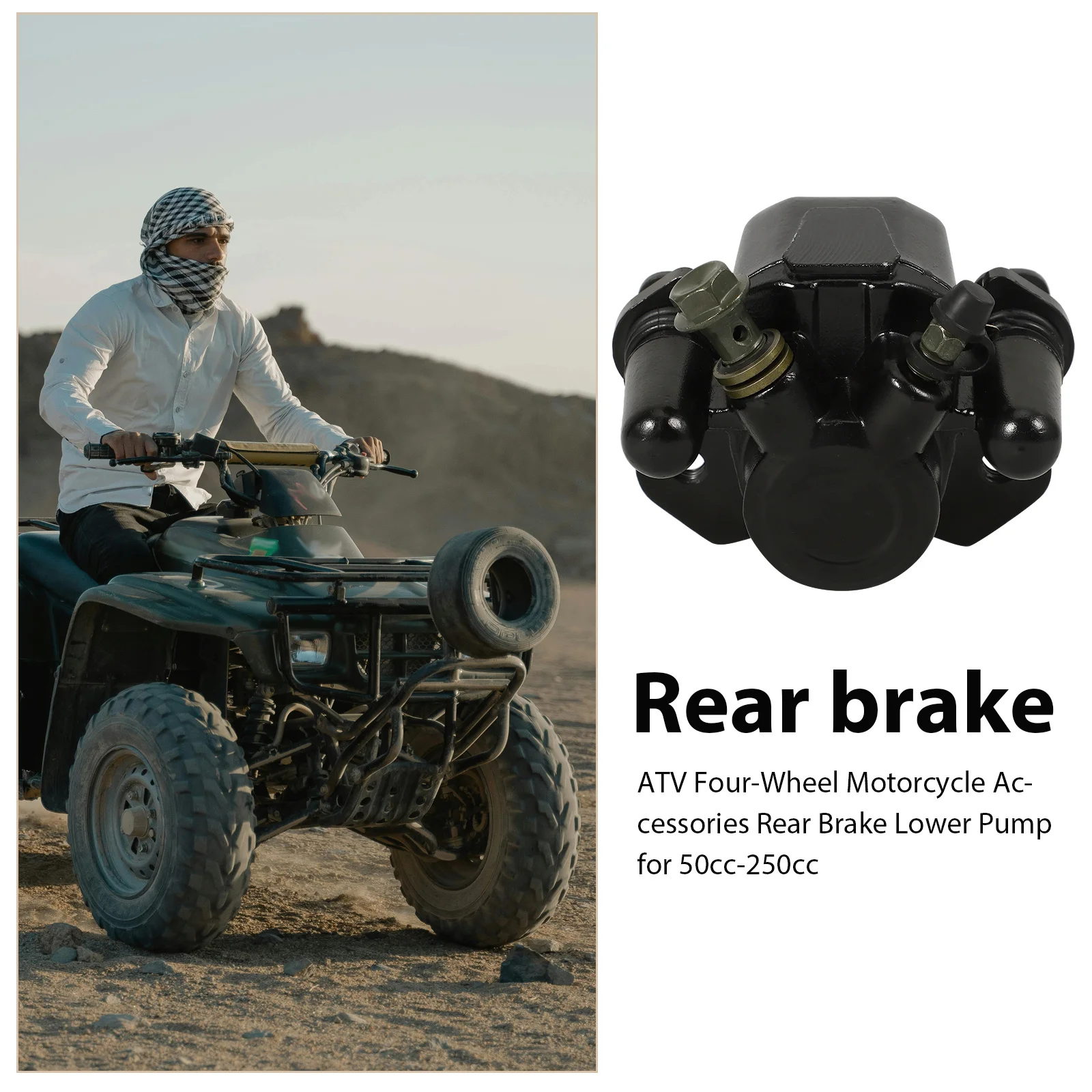 

Motorcycle Rear Brake Caliper Atv Brake Caliper Compatible 50cc-250cc Stable Accurate Safe Braking Replacement