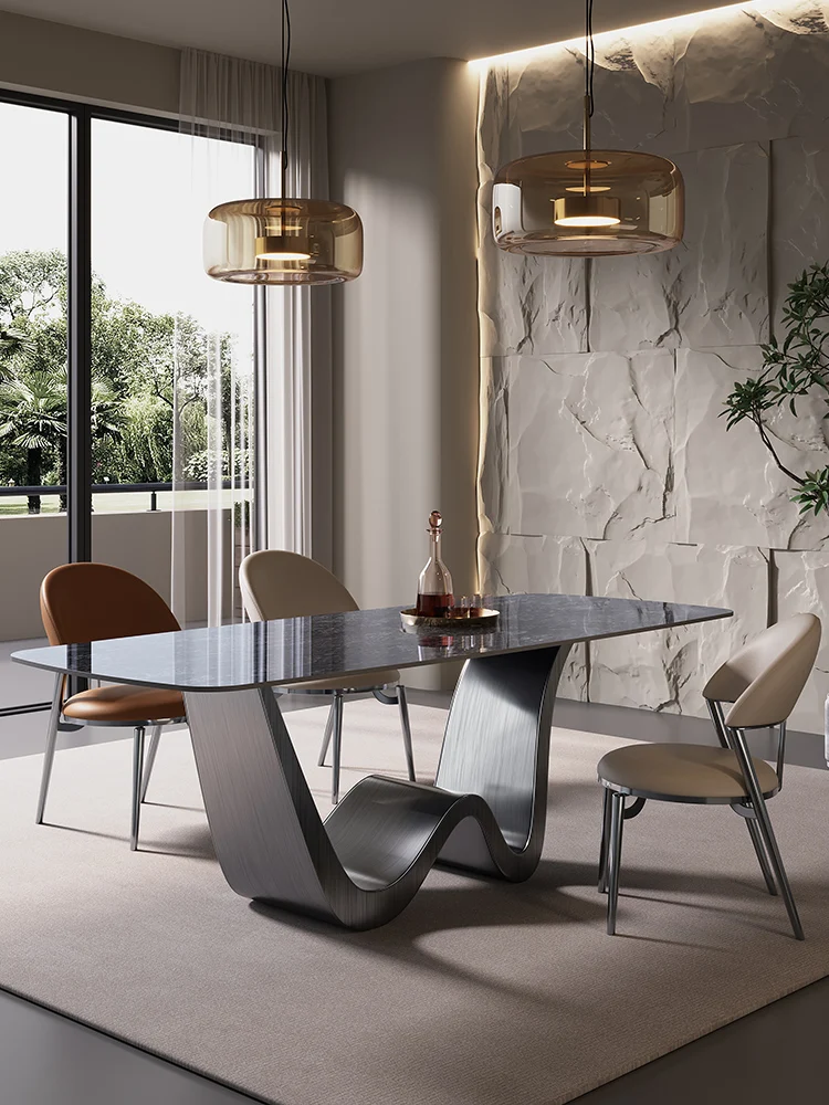 TLL Home High-End Designer Microlite Luxury Stone Modern Light Luxury Dining Table