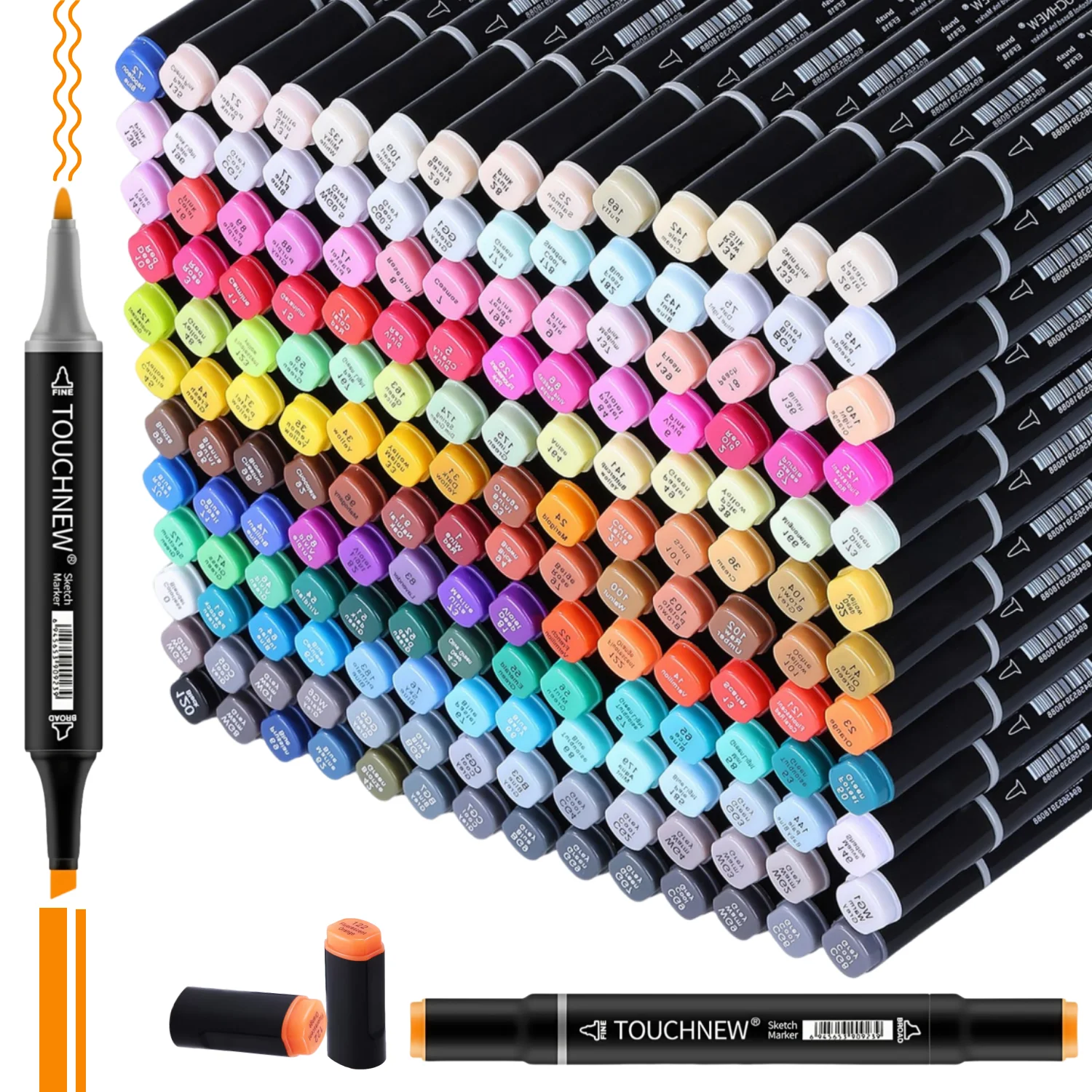 TOUCHNEW Marcadores de Álcool, Marcadores de Coloração de Ponta Dupla para, Marcadores para Adultos, Ilustrações para Colorir Esboço Desenho Pintura Cartão
