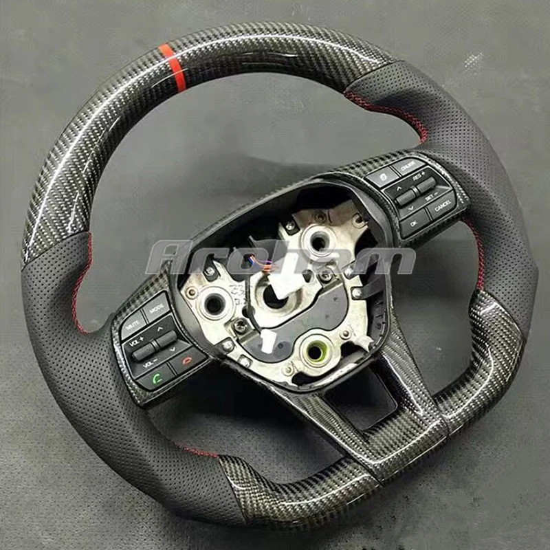 Carbon Fiber Steering Wheel D shape Customized Sport Racing For Hyundai Sonata 9 2015 2016 2017 2018 2019 2020