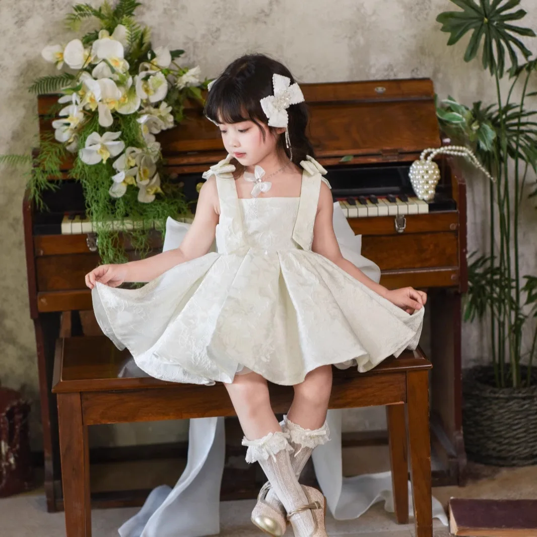 

Детское бальное платье принцессы для крещения на день рождения, модное платье для девочек, свадебное платье для выступлений g360