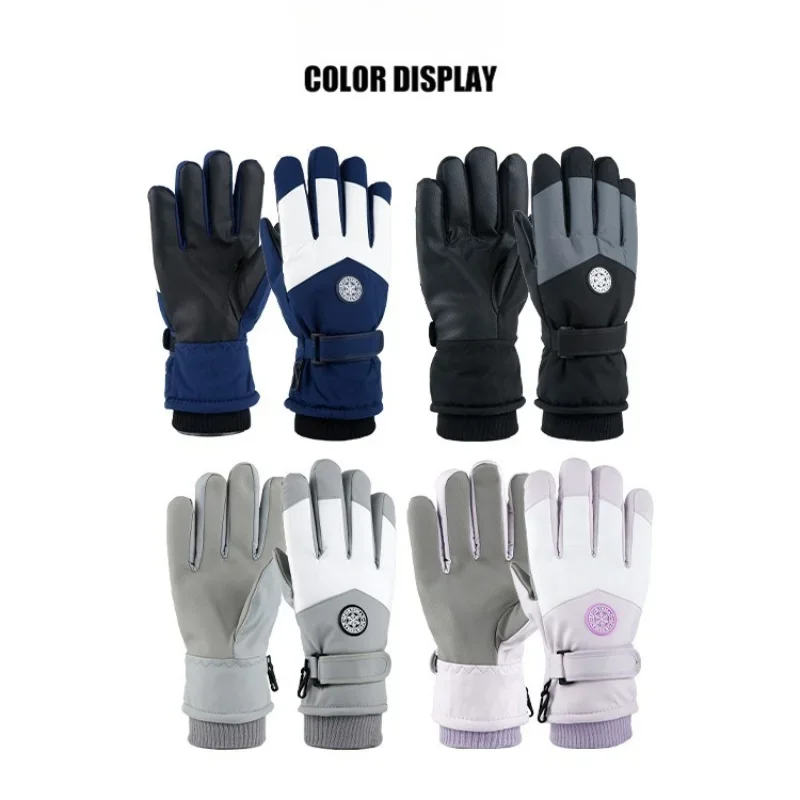 تصميم عصري الشتاء على الجليد قفازات التزلج عدم الانزلاق شاشة تعمل باللمس مقاوم للماء دراجة نارية الدراجات الصوف قفازات ركوب الخيل الدافئة