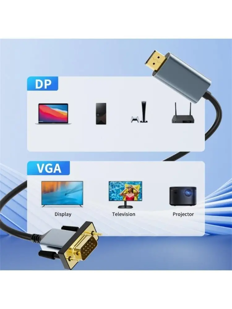 

652F Кабель DisplayPort — VGA Позолоченный Кабель DisplayPort — VGA «папа-папа»