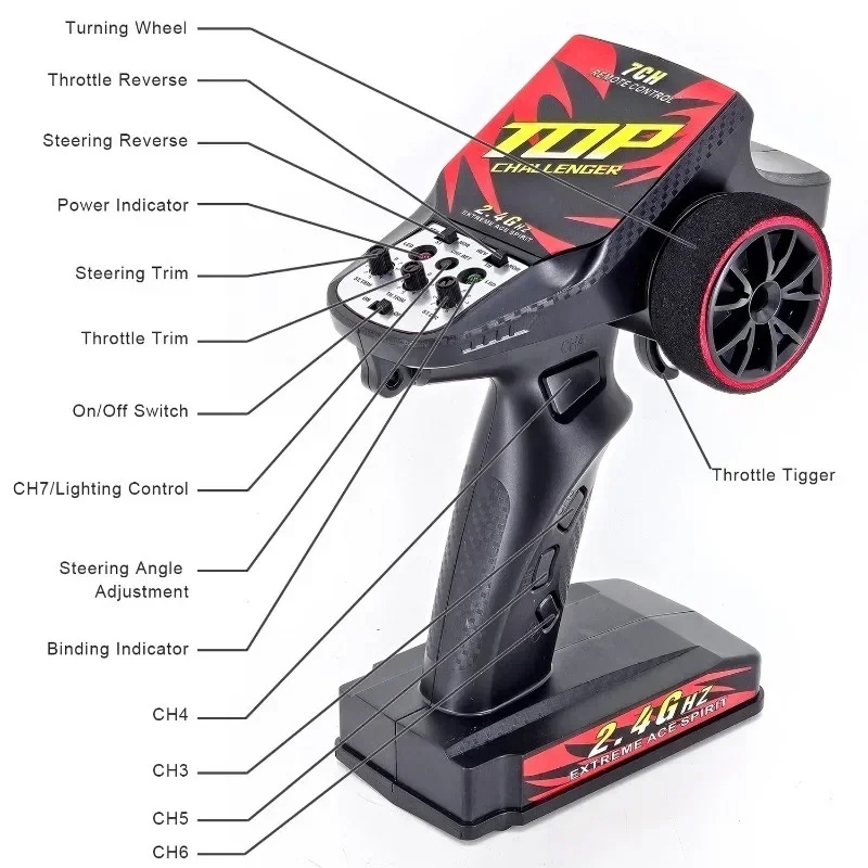 

Superior Quality-7CH 2.4Ghz Transmitter & Receiver ESC Set Parts For Scy16101pro,16103Pro,Sg116pro,SG116 MAX,Q130