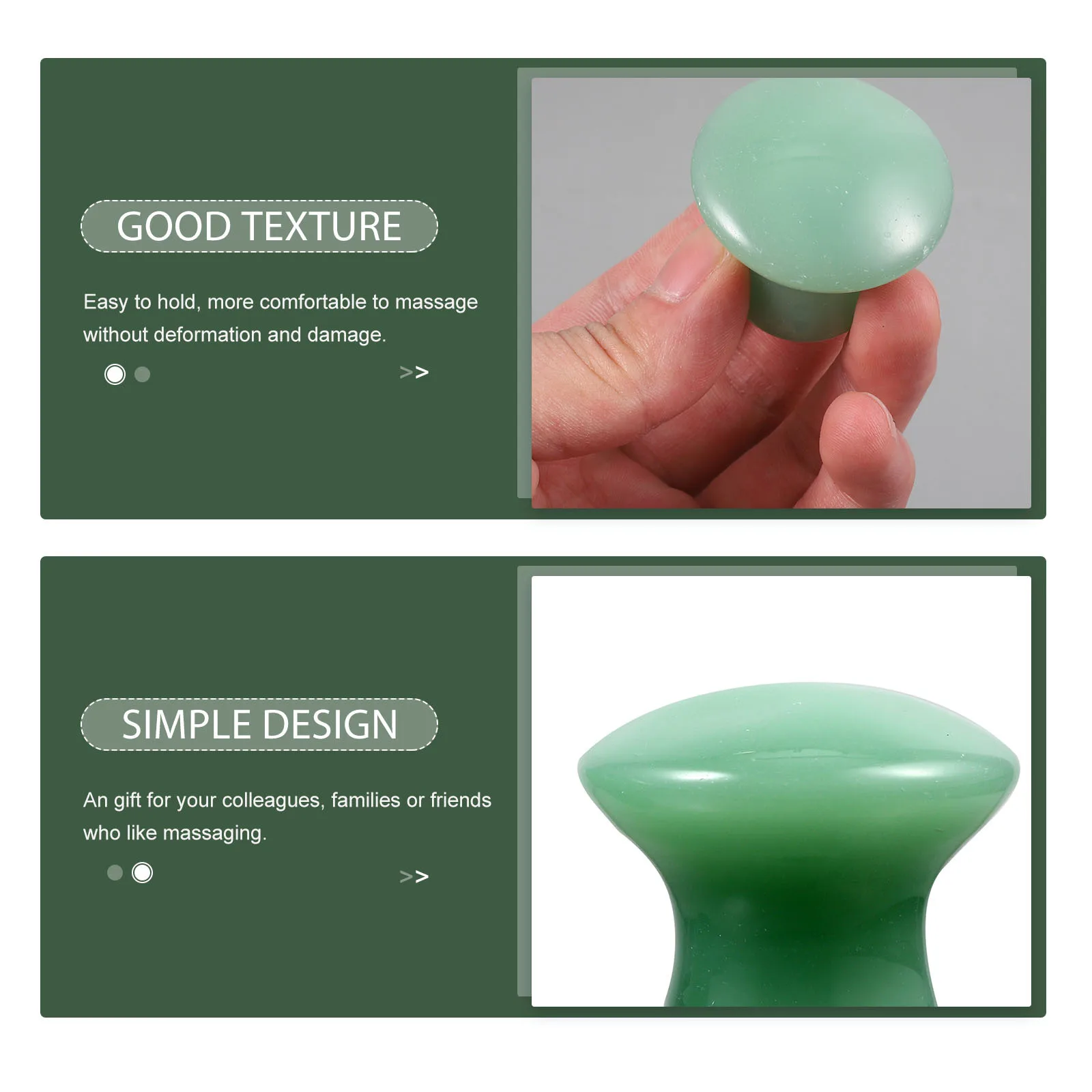 2 قطعة مدلك الوجه على شكل فطر ألواح تدليك صغيرة أدوات مصقولة ناعمة للوجه والجسم كشط غوا شا #1