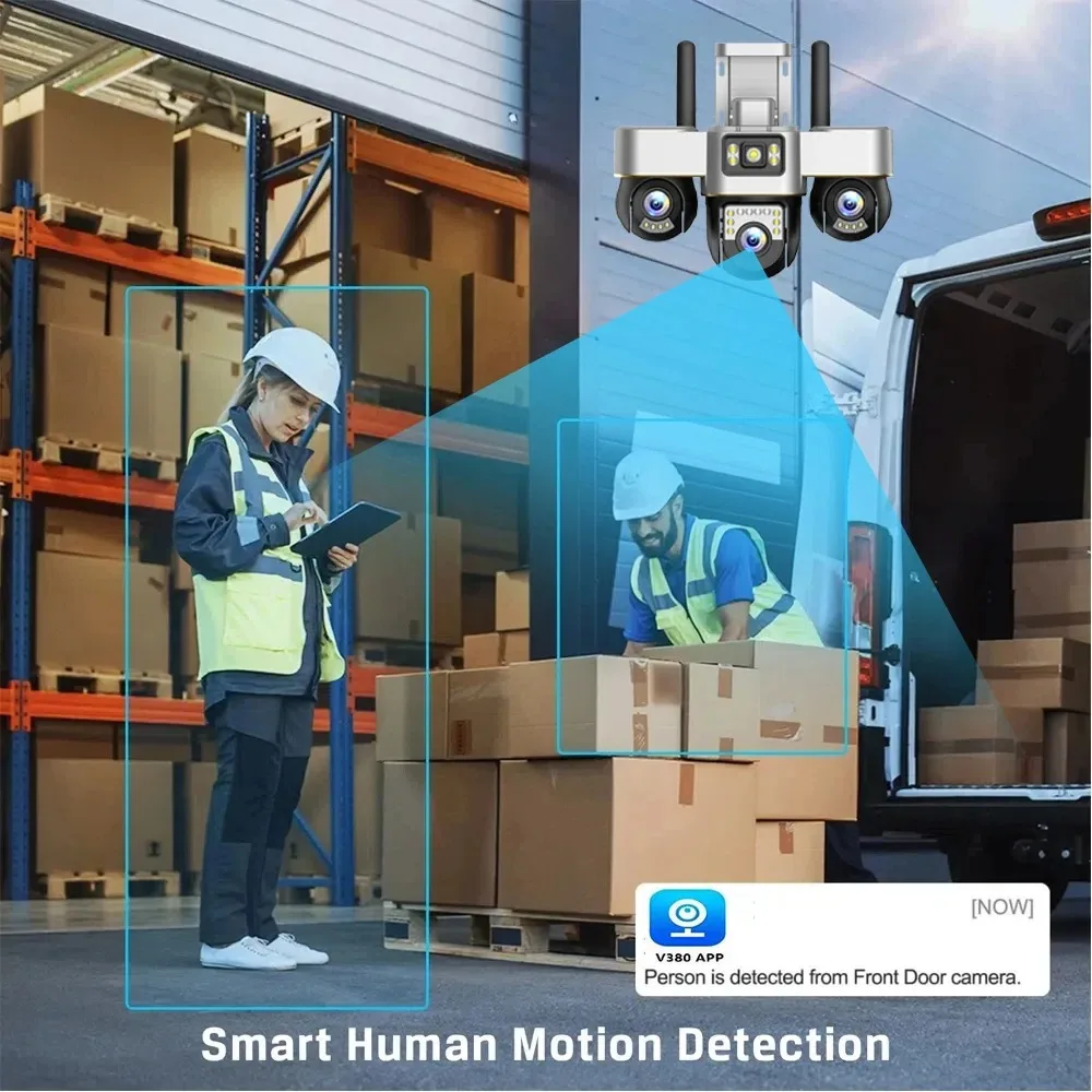 15MP HD Wifi Security Camera Smart 3 PTZ Lens 3 Screen Color Night Vision 10X Zoom Cameras Human Detect CCTV Security Protection