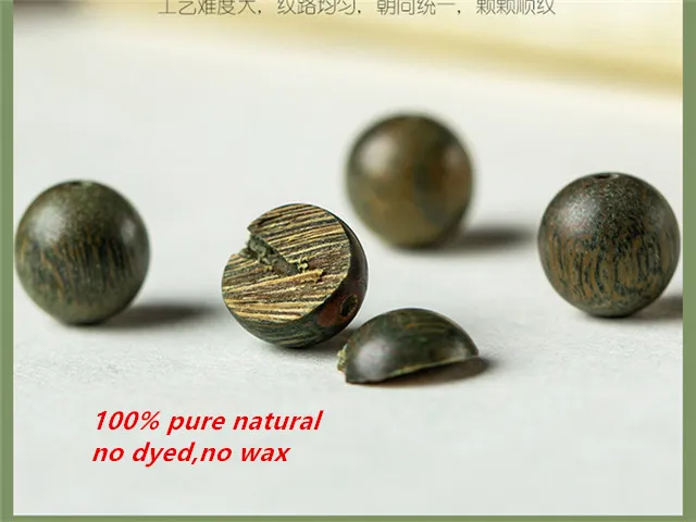 10PCS Natural Green Sandalwood Loose Beads Fragrant Wooden Verawood Round Beads 8mm 10mm 12mm 15mm 18mm TSB0173