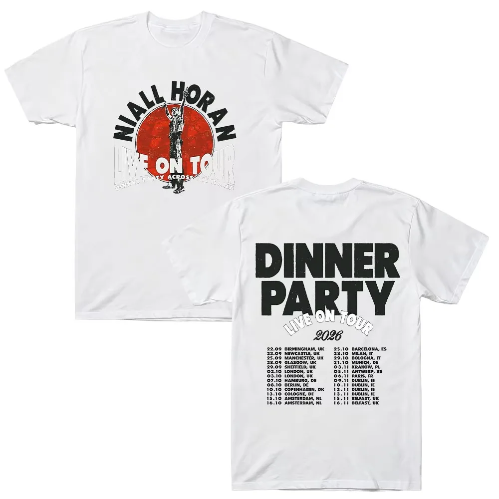 Dinner Party Across The World Tee Niall Horan Music Tour Dates Graphic Shirt Men Women Cotton Casual Streetwear Top Comfortable