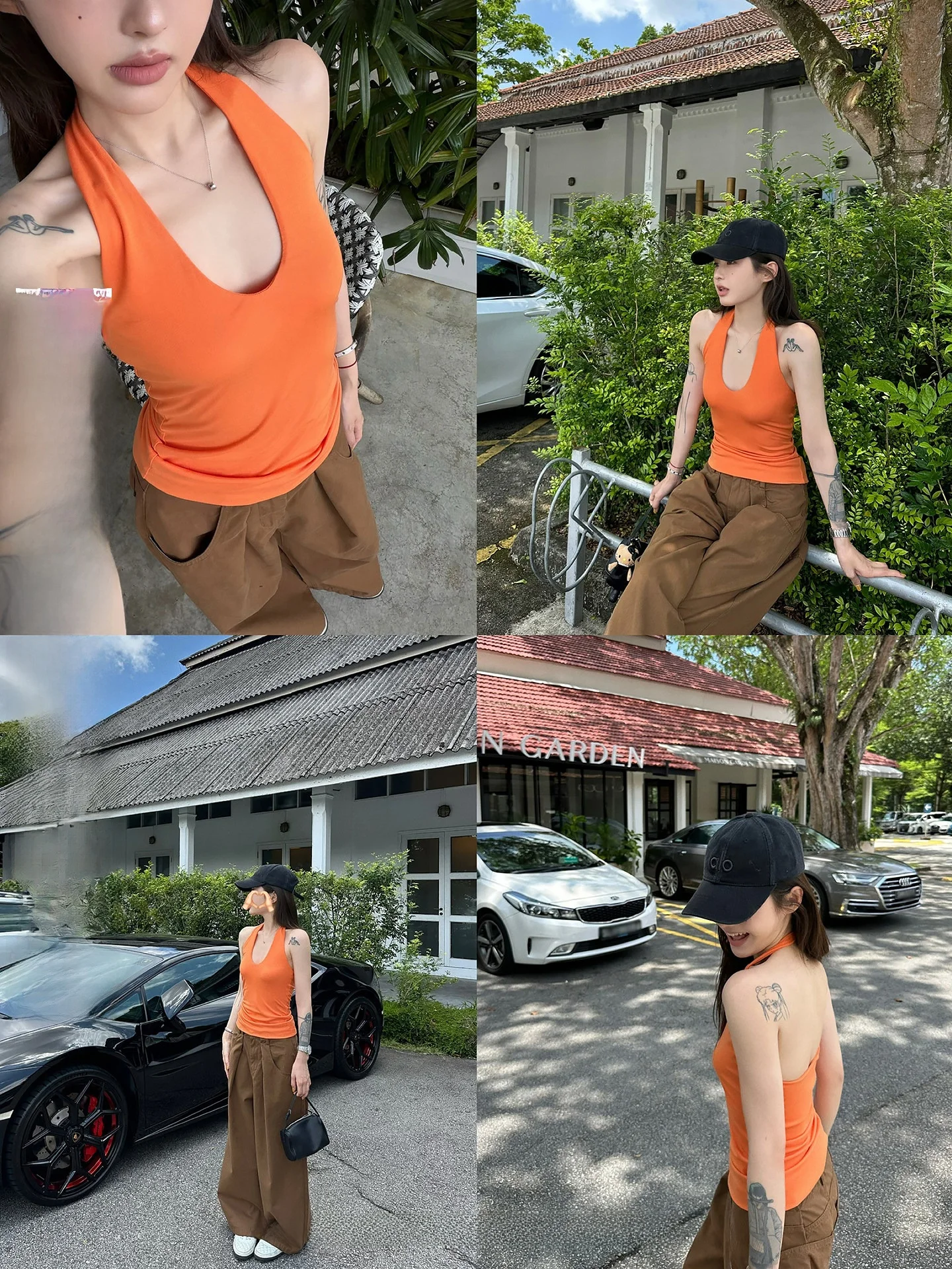 

NingSi Simple U-Neck Sleeveless Vest Women's Summer New Casual Style Slimming Hanging Neck Top Casual Wear Thinnening Top