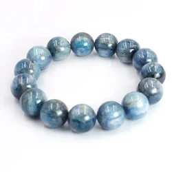 7 8 9 10 12 14 16mm Blue Natural Gems Stone Adjustable Real Kyanite Fashion Jewelry Bracelet 7.5inch