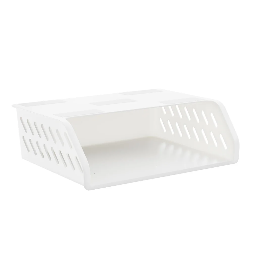 

1pc Sturdy Under Cabinet Hanging Rack Shelving Organizer Basket Holder Bathroom Bedroom Kitchen Space-Saving Easy-Clean Smooth