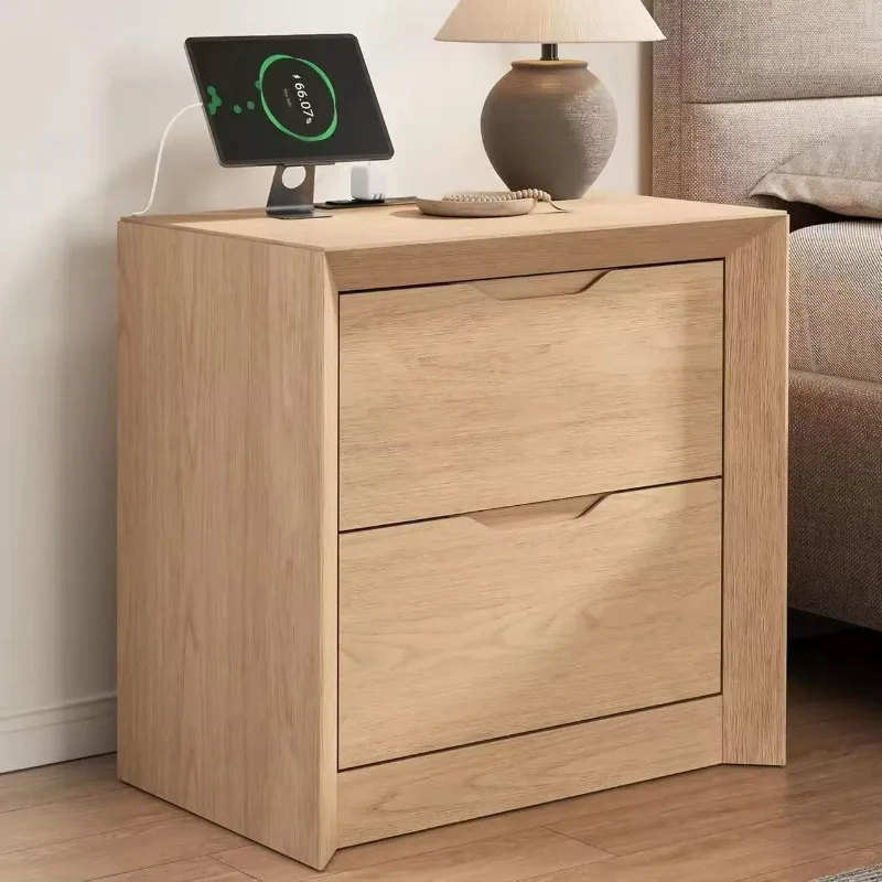 Solid wood bedside table three drawers Chinese retro simple modern bedroom chest