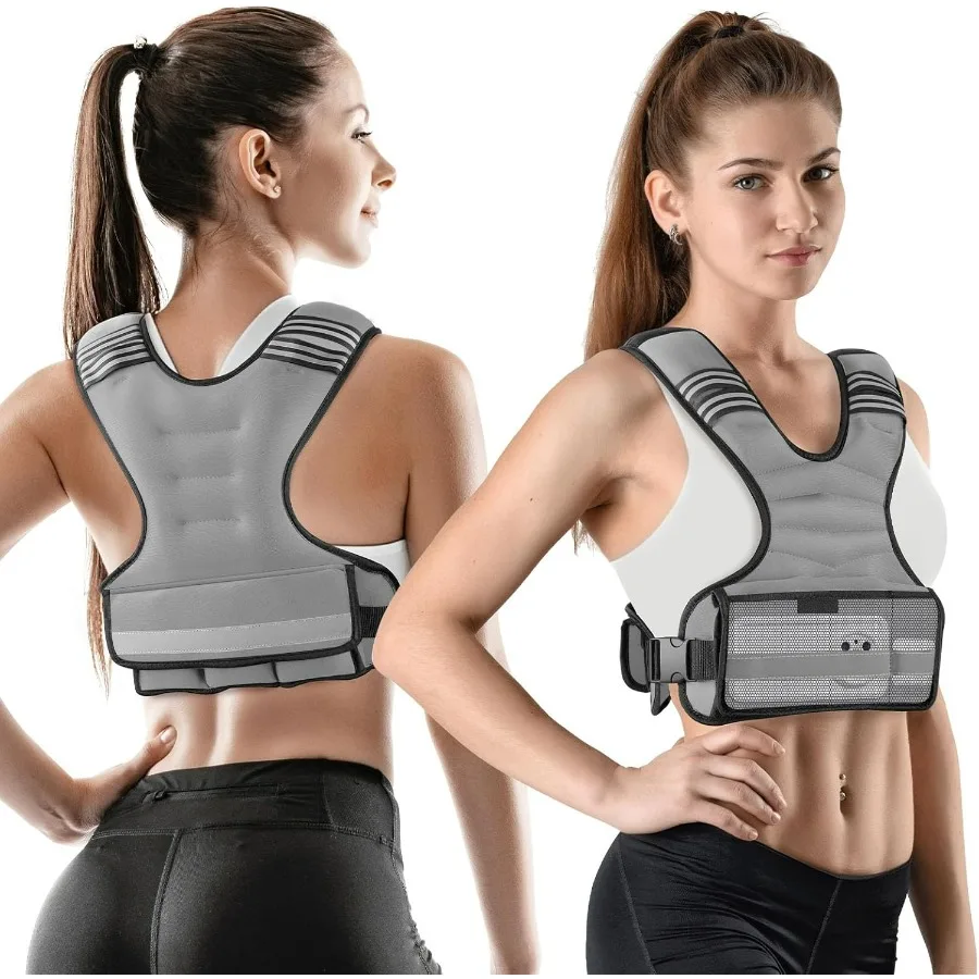 

Утяжеленный женский жилет, регулируемые утяжелители для ходьбы, 6–12 фунтов/12–18 фунтов, утяжеленный женский жилет с 6 утюжками и грузами, весовой жилет для