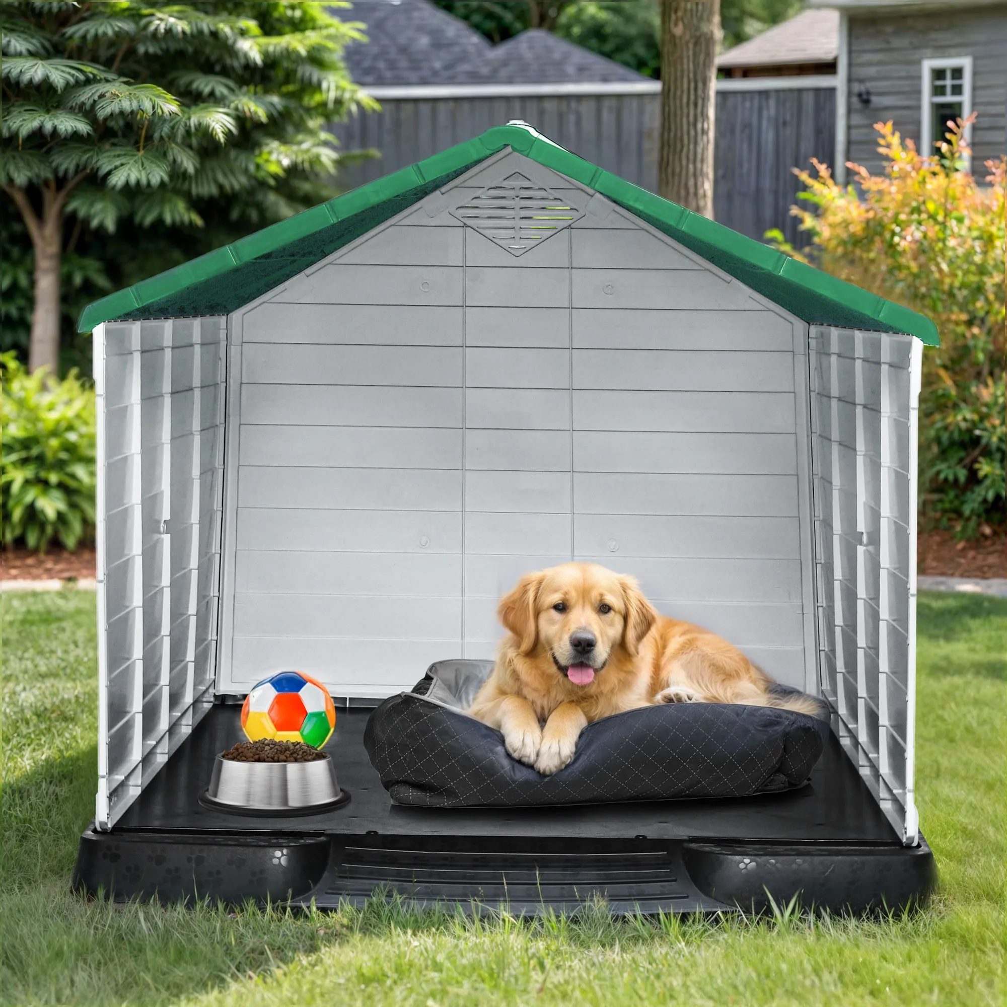 Large Outdoor Plastic Dog House Indoor Puppy Shelter Pet kennel